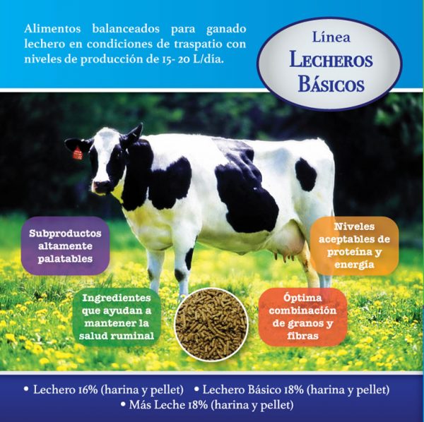 Lechero 18% BÃ¡sico -Harina y Pellet- Alimento para ganado lechero